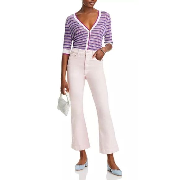 NWOT Veronica Beard Carson High Rise Ankle Flare Jeans in Pink Haze, Sz 25, $298 - Picture 1 of 10